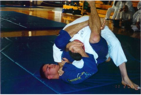 James Clingerman gets a triangle choke at a Brazilian Jiu-Jitsu State Championship.