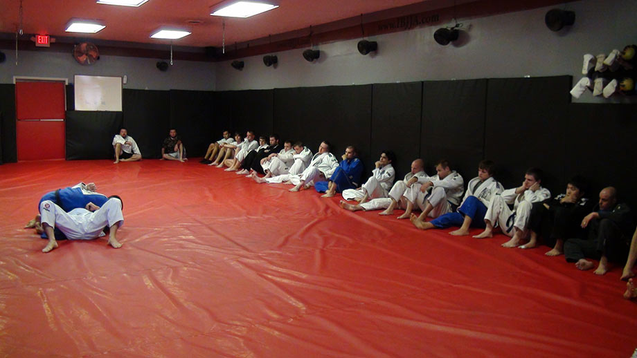 Photo of a Brazilian Jiu-Jitsu class at Indiana Brazilian Jiu-Jitsu Academy.