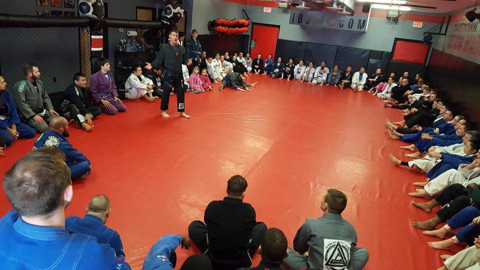 James Clingerman talking at Hatsu Geiko Indiana Brazilian Jiu-Jitsu Academy 2017